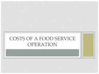 Costs of a Food service Operation