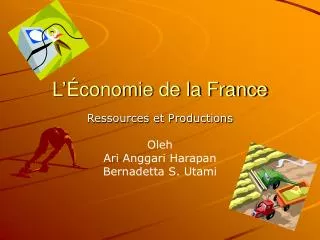 l conomie de la france