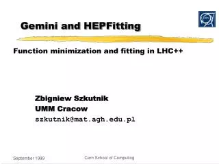 Gemini and HEPFitting