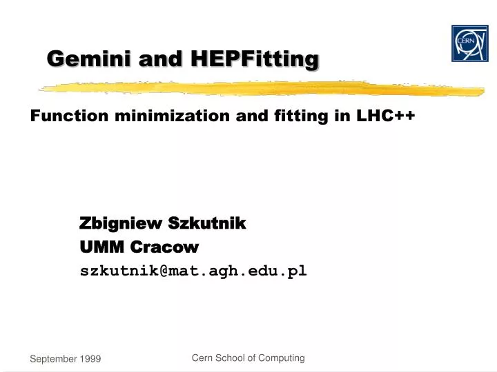 gemini and hepfitting