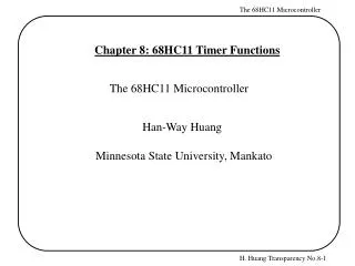 Chapter 8: 68HC11 Timer Functions
