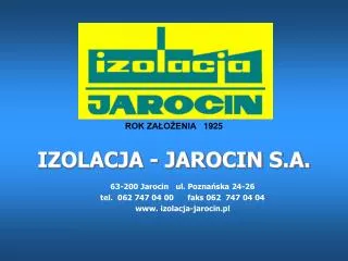 izolacja jarocin s a