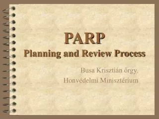 parp planning and review process