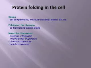 Protein folding in the cell