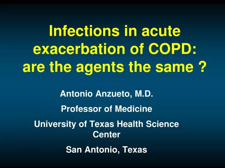 infections in acute exacerbation of copd are the agents the same