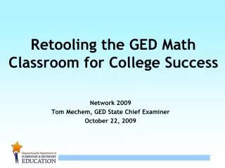 Retooling the GED Math Classroom for College Success