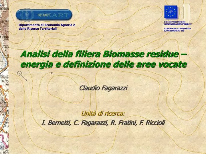 analisi della filiera biomasse residue energia e definizione delle aree vocate