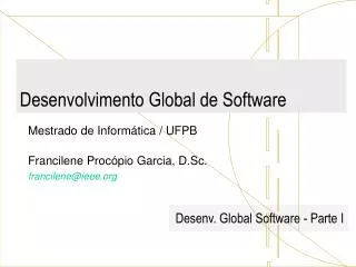 desenvolvimento global de software
