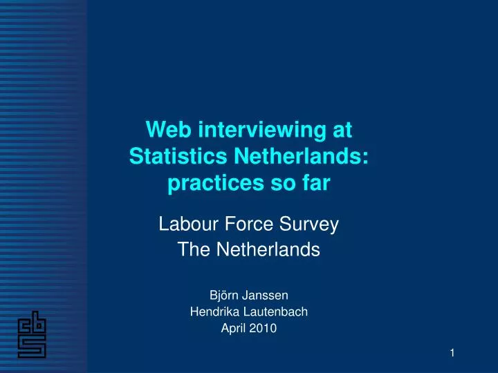 web interviewing at statistics netherlands practices so far