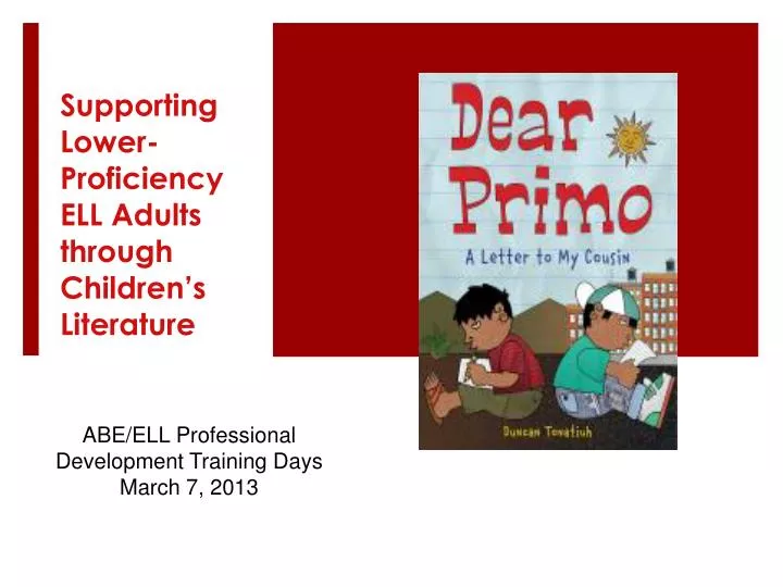 supporting lower proficiency ell adults through children s literature