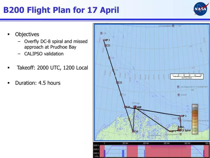 b200 flight plan for 17 april