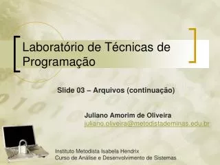 laborat rio de t cnicas de programa o