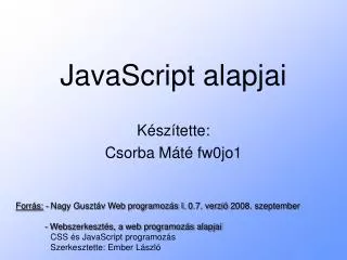 javascript alapjai