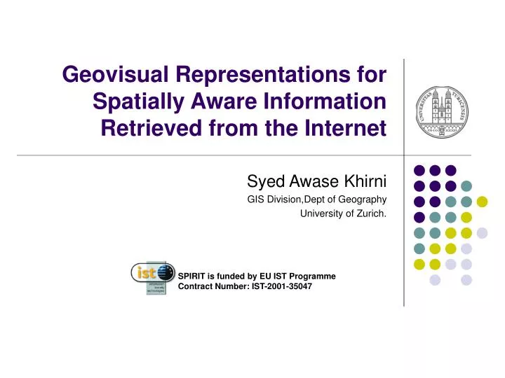 geovisual representations for spatially aware information retrieved from the internet
