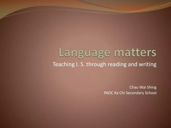 language matters presentation