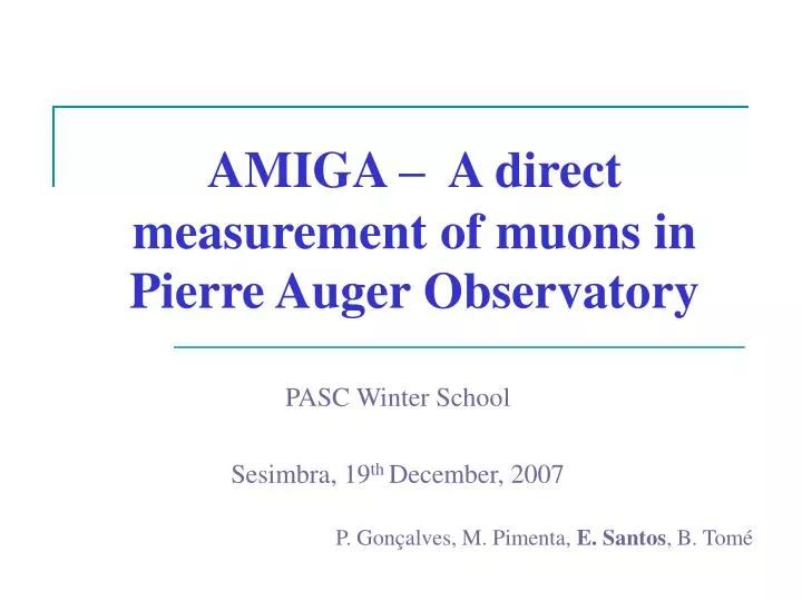 amiga a direct measurement of muons in pierre auger observatory