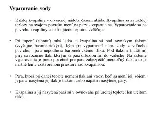 Vyparovanie vody