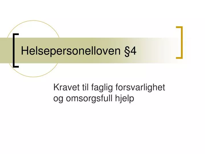 helsepersonelloven 4