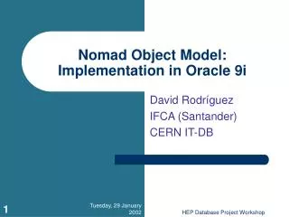 Nomad Object Model: Implementation in Oracle 9i