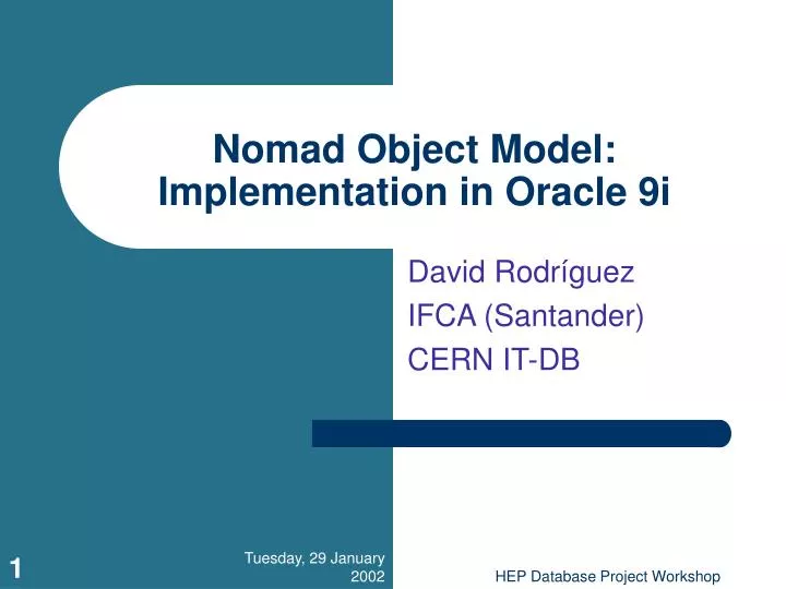 nomad object model implementation in oracle 9i