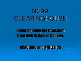 NCAA CLEARINGHOUSE