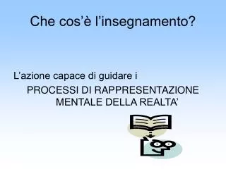 che cos l insegnamento