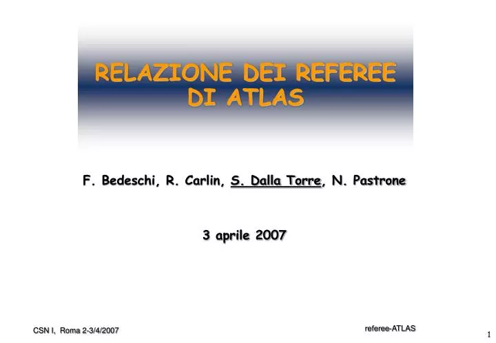 relazione dei referee di atlas