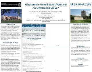 Glaucoma in United States Veterans: An Overlooked Group?