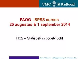 hc2 statistiek in vogelvlucht