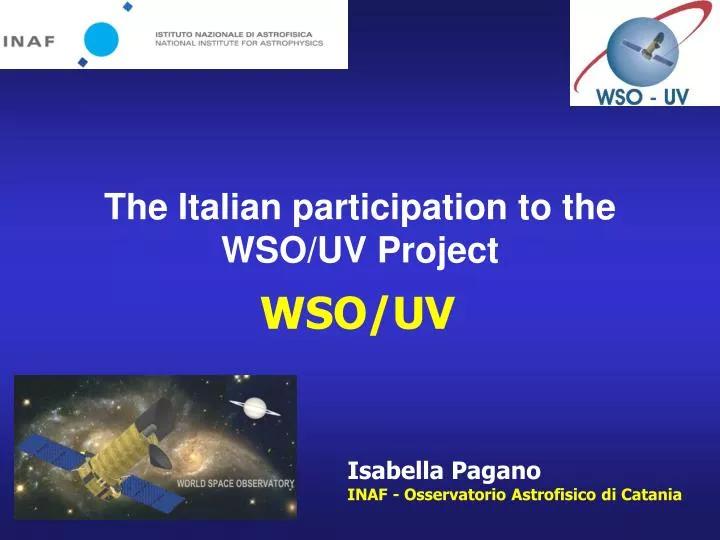 the italian participation to the wso uv project