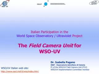 Italian Part i cipation in the World Space Observatory / Ultraviolet Project