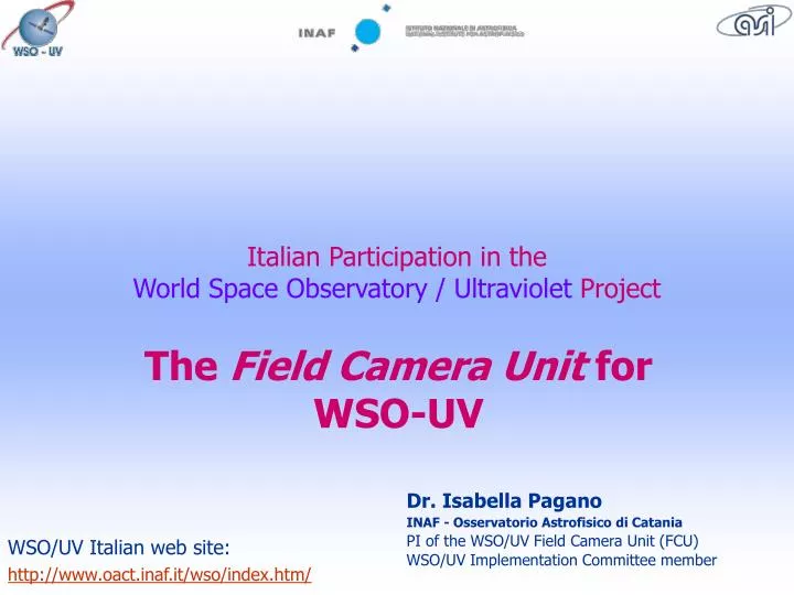 italian part i cipation in the world space observatory ultraviolet project