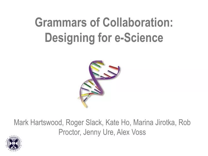grammars of collaboration designing for e science
