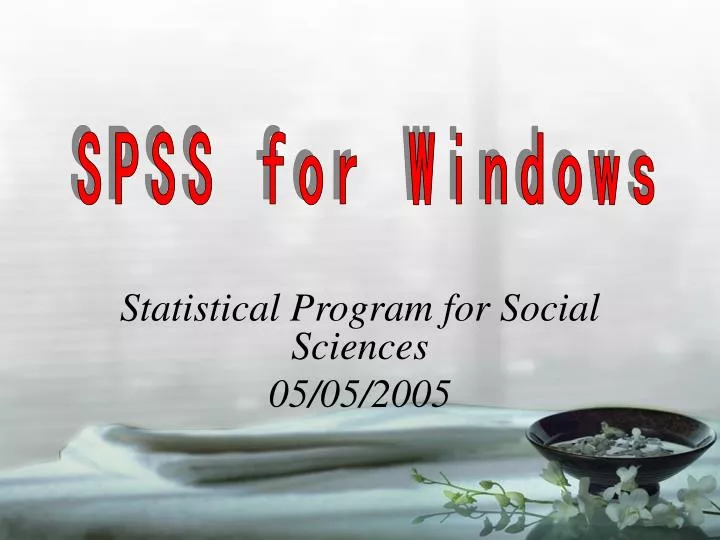 statistical program for social sciences 05 05 2005
