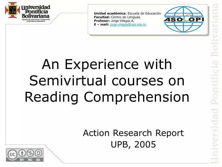an experience with semivirtual courses on reading comprehension