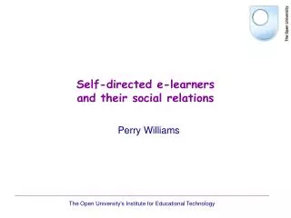 Self-directed e-learners and their social relations