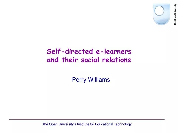 self directed e learners and their social relations