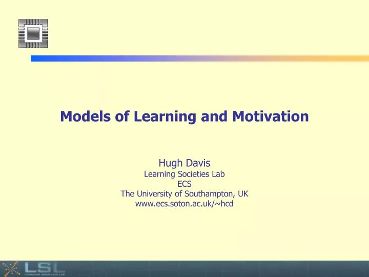 models of learning and motivation