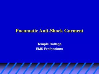 Pneumatic Anti-Shock Garment