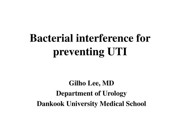 bacterial interference for preventing uti