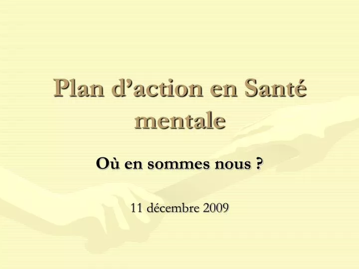 plan d action en sant mentale