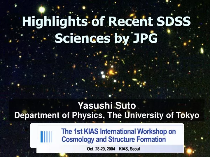 highlights of recent sdss sciences by jpg