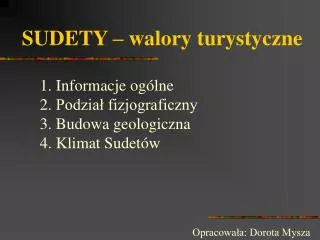sudety walory turystyczne