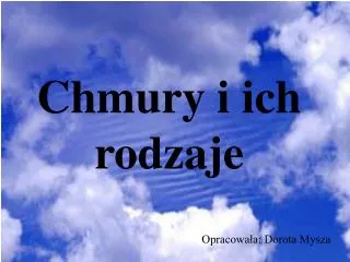 chmury i ich rodzaje