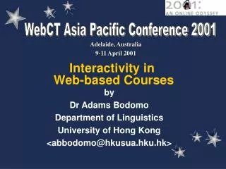 Interactivity in Web-based Courses