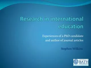 Research in international education