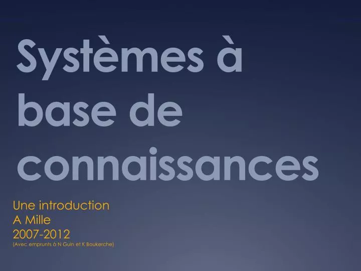 syst mes base de connaissances