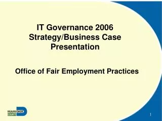 IT Governance 2006 Strategy/Business Case Presentation