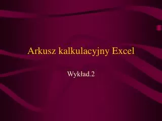 arkusz kalkulacyjny excel