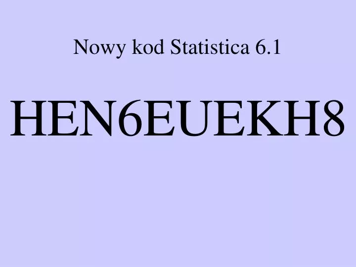 nowy kod statistica 6 1